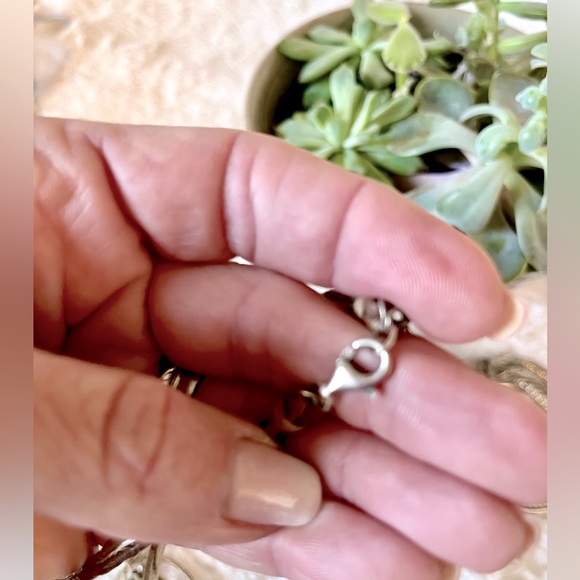 Silpada Vintage Sterling Silver Turquoise Brass 5 Brown Leather Corded Necklace - Picture 7 of 7